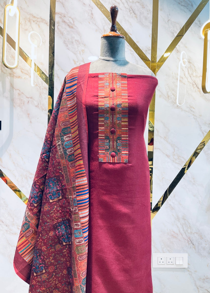 Premium kashmiri  Pashmina kani print Suit