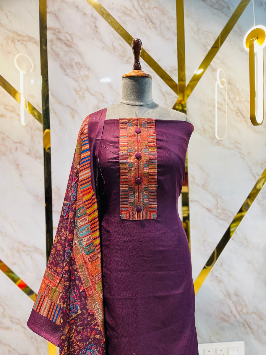 Premium kashmiri  Pashmina kani print Suit