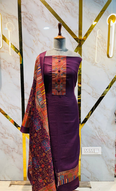 Premium kashmiri  Pashmina kani print Suit