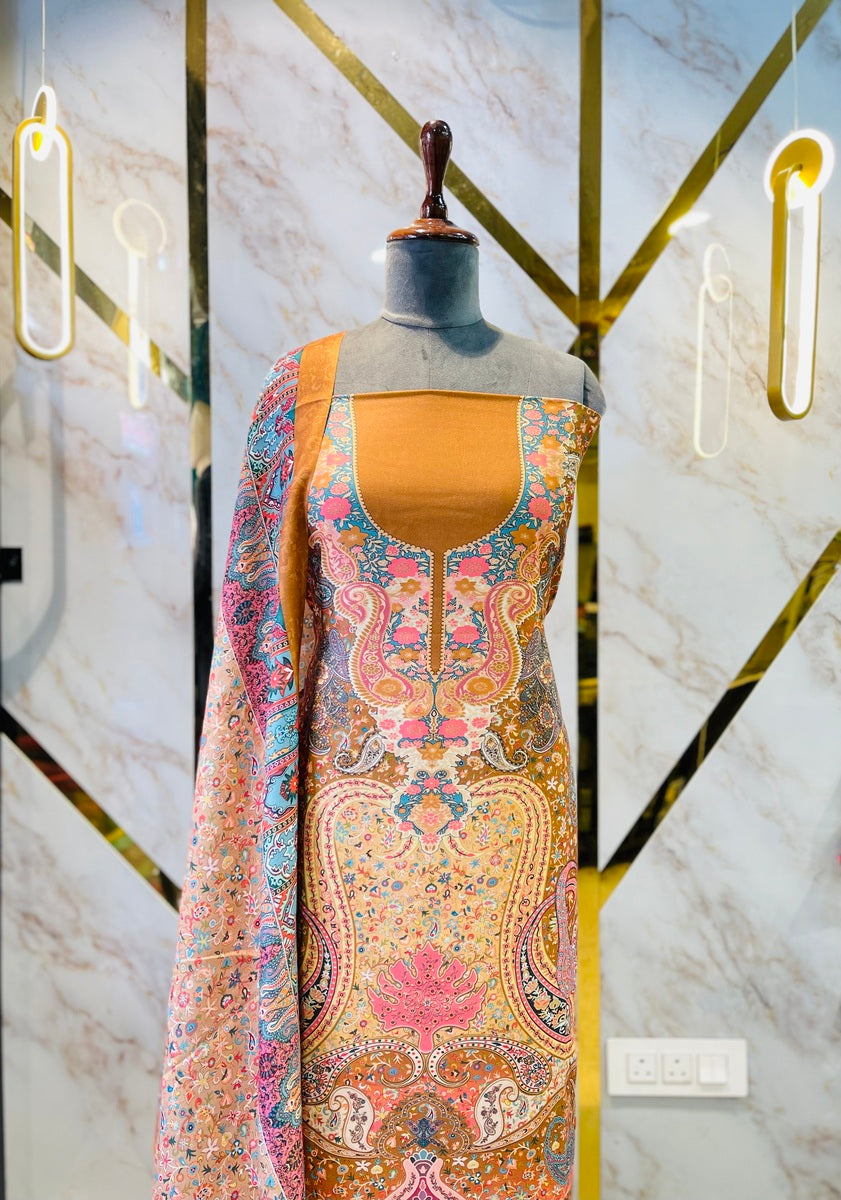 Premium kashmiri  Pashmina kani print Suit