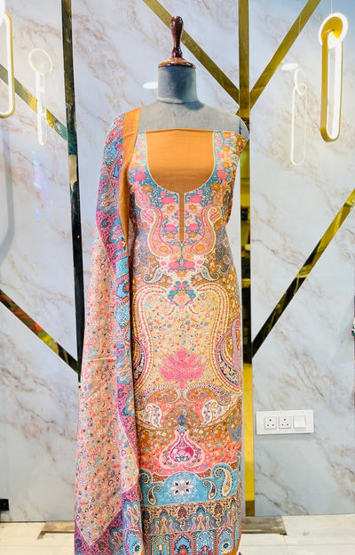 Premium kashmiri  Pashmina kani print Suit