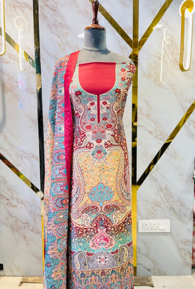 Premium kashmiri  Pashmina kani print Suit