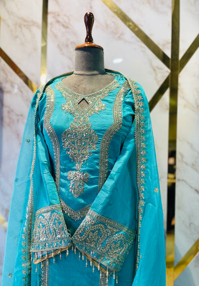 Party wear shimar silk suit