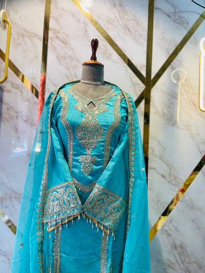 Party wear shimar silk suit