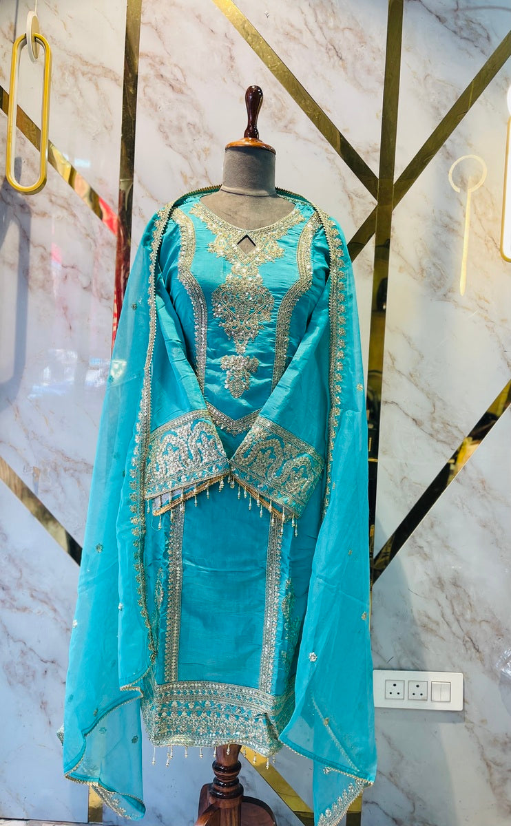 Party wear shimar silk suit