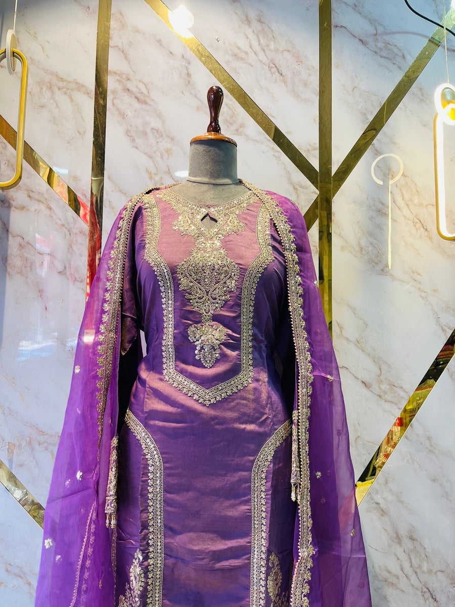 Party wear shimar silk suit