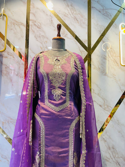 Party wear shimar silk suit