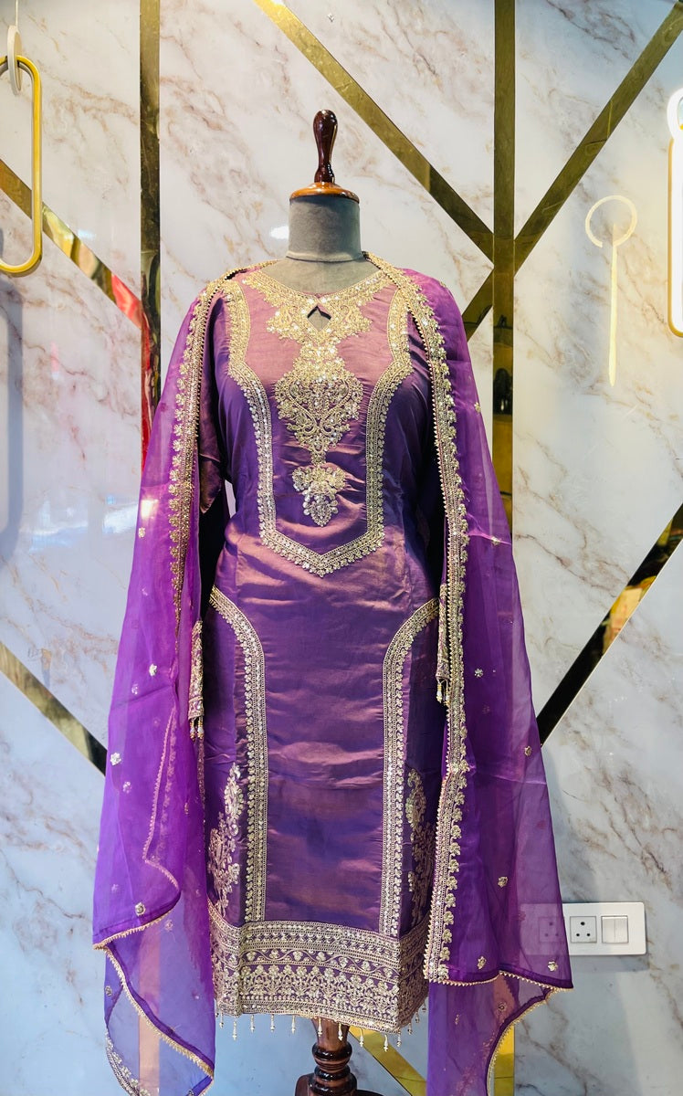 Party wear shimar silk suit