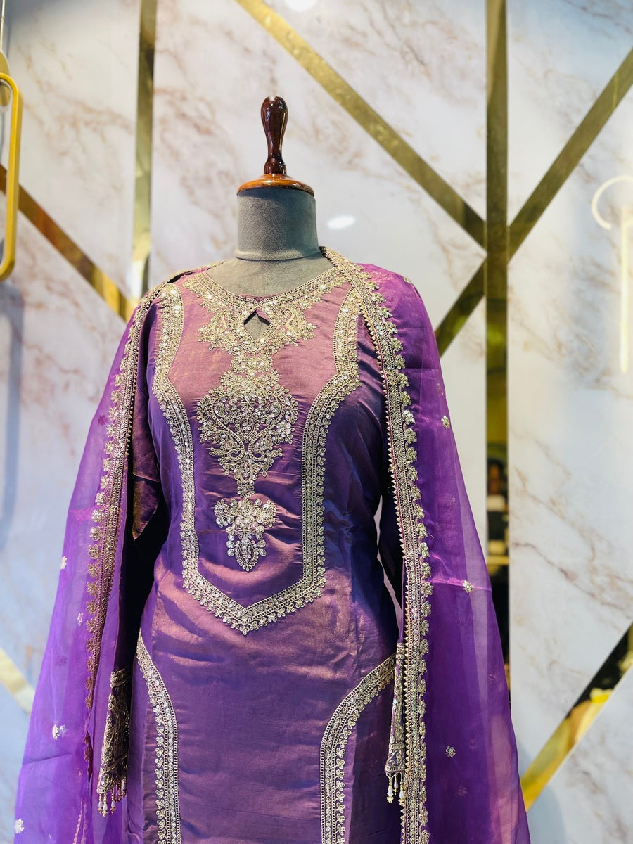 Party wear shimar silk suit