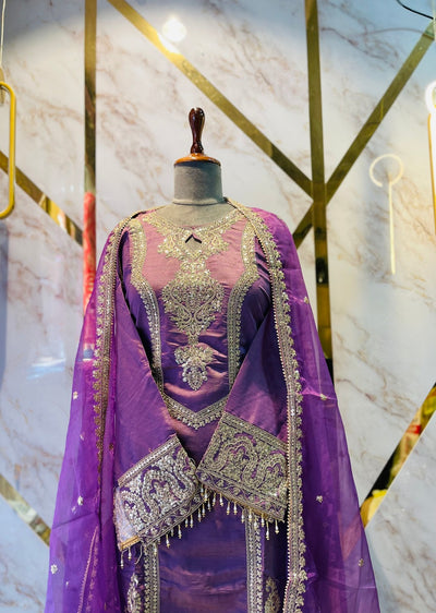 Party wear shimar silk suit