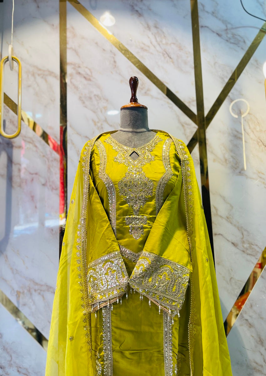 Party wear shimar silk suit