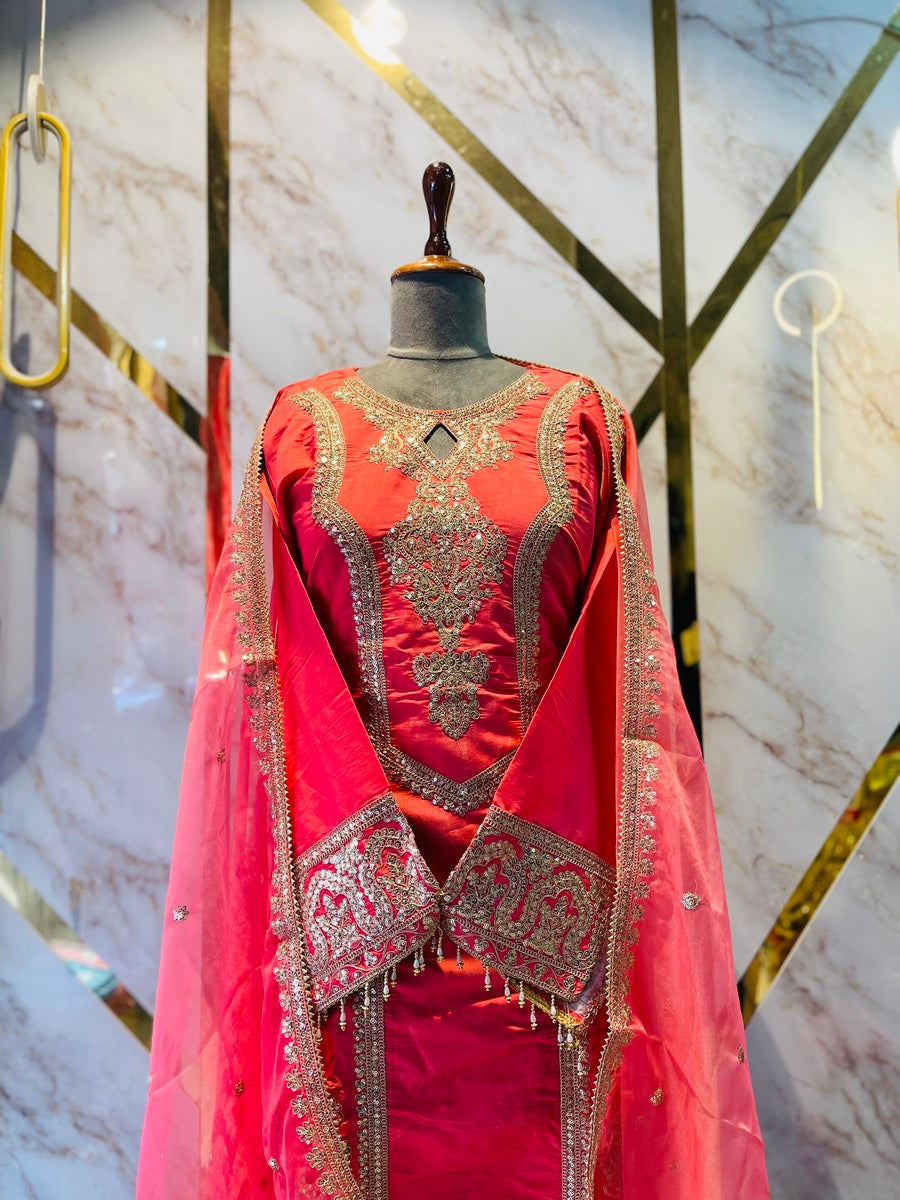 Party wear shimar silk suit