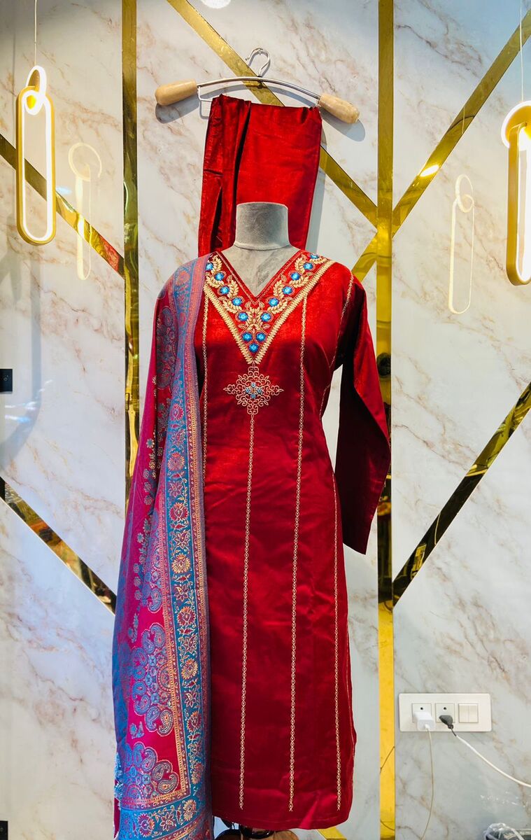 Beautiful velvet ready made suit