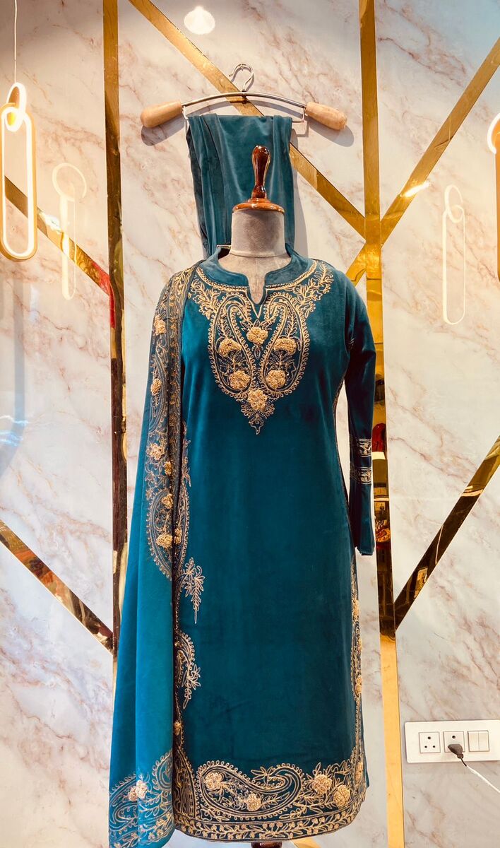 Beautiful velvet ready made suit