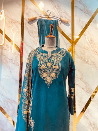 Beautiful velvet ready made suit