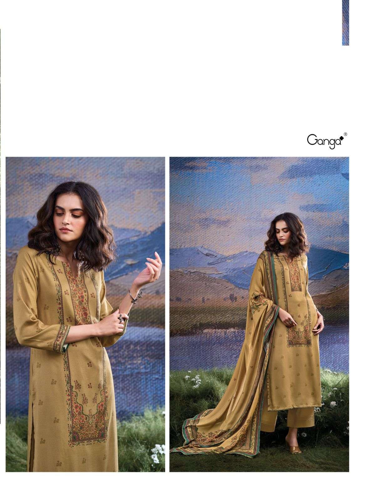 GANGA BRAND WINTER PURE PASHMINA SUITS