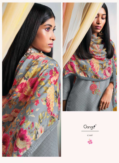 GANGA BRAND WINTER PURE PASHMINA SUITS