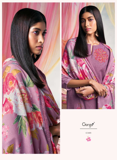 GANGA BRAND WINTER PURE PASHMINA SUITS